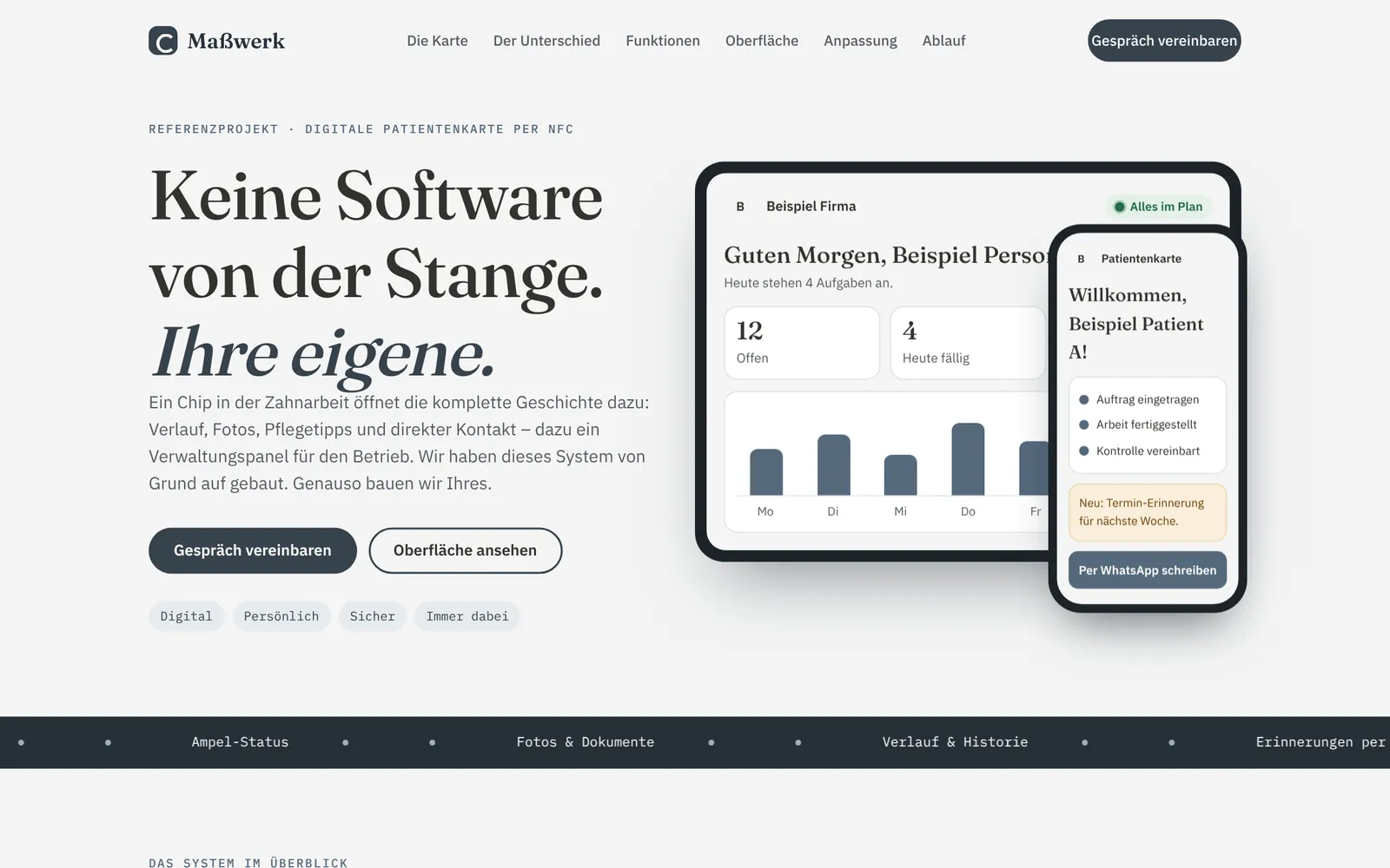 Startseite der Produktseite Maßwerk